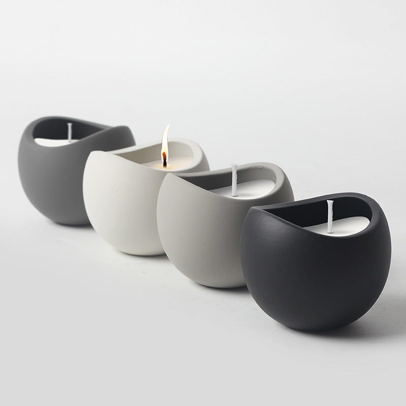 Modern Minimalist Ceramic Candle Set, sculptural matte holders with clean-burning wax for a stylish and calming home ambiance