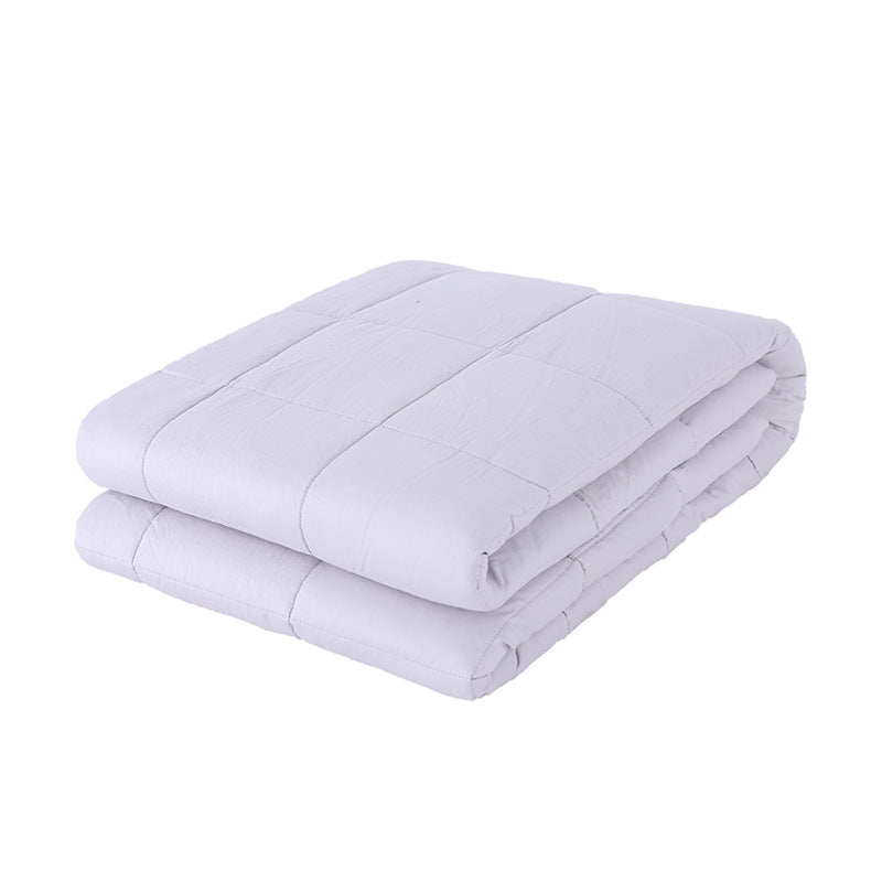 Solid Color Quilted Weighted Blanket, white breathable fabric with box-stitched design for even weight distribution