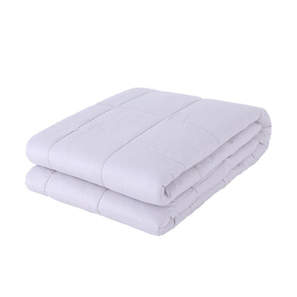 Solid Color Quilted Weighted Blanket, white breathable fabric with box-stitched design for even weight distribution