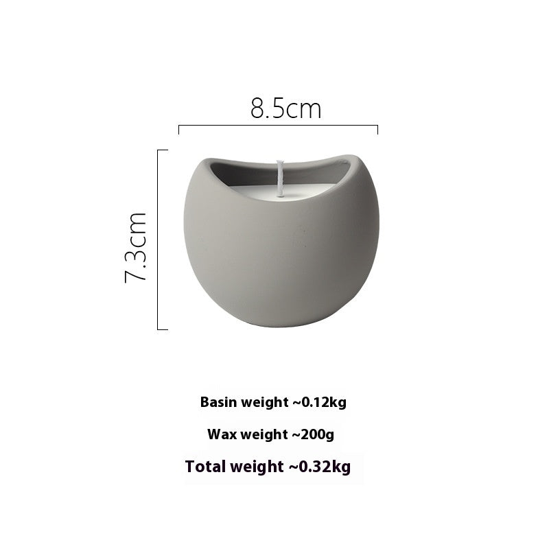 Modern Ceramic Candle, matte light gray sculptural holder (8.5 × 7.3 cm) with ~200g wax and clean-burning design for a soft, minimalist home ambiance