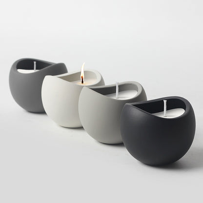 Modern Minimalist Ceramic Candle Set, sculptural matte holders with clean-burning wax for a stylish and calming home ambiance
