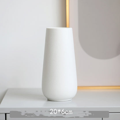 Minimal Tapered Vase, matte white ceramic with smooth rounded silhouette