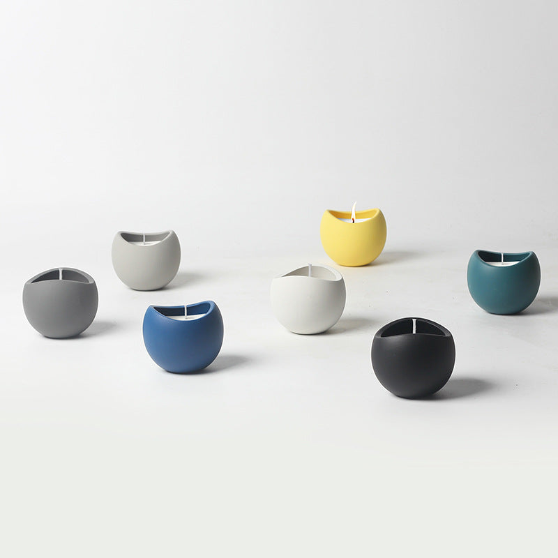 Modern Ceramic Candle Set, matte sculptural holders in neutral and vibrant tones with clean-burning wax for a stylish and calming home ambiance