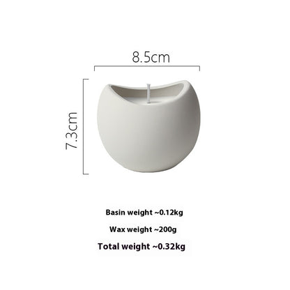 Modern Ceramic Candle, matte white sculptural holder (8.5 × 7.3 cm) with ~200g wax and clean-burning design for a clean, minimalist home ambiance